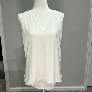 Sugar + L!ps Open Back Sleeveless Tank, White, Size Medium